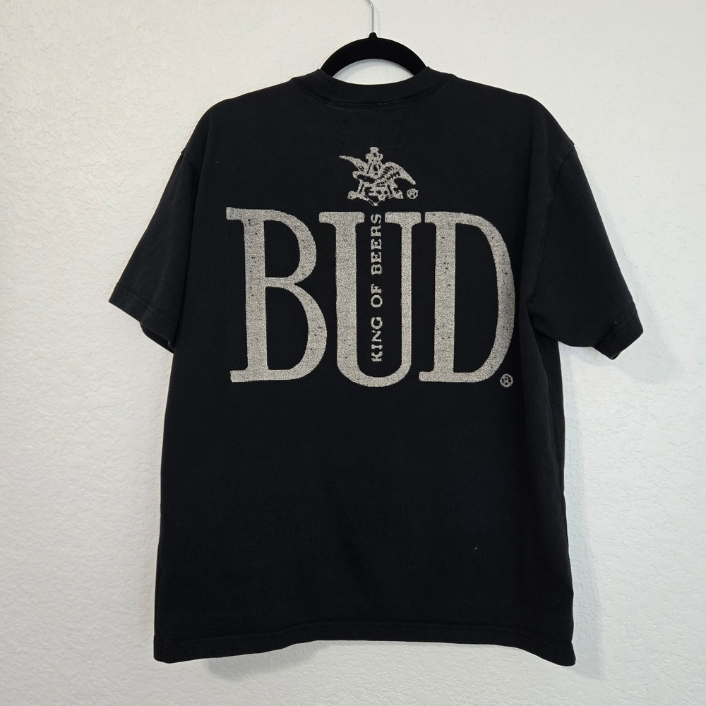 Budweiser King of Beers Black Short Sleeve Graphic T Shirt Mens Medium